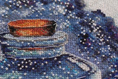 Siuvinėjimo kryželiu rinkinys „Mėnuo įsimylėjėliams“, 22×28 cm, 14 ct, 33 sp.