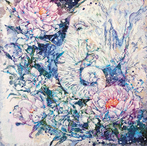 Siuvinėjimo kryželiu rinkinys White Legends, 14 ct, 35x35 cm, 47 spalvų