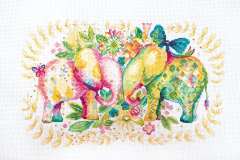 Siuvinėjimo kryželiu rinkinys „Švelnūs jausmai“, 14 ct, 16×24 cm, su Preciosa