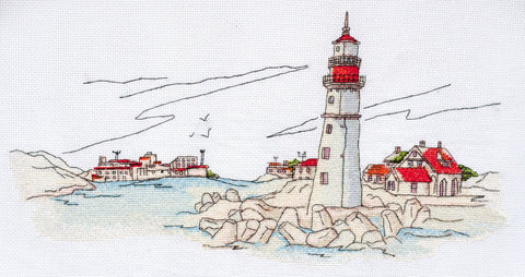Siuvinėjimo kryželiu rinkinys Švyturio šviesa, 14 ct, 39x20 cm