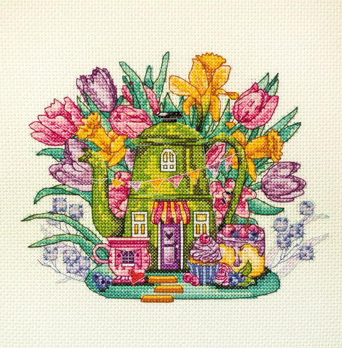 Siuvinėjimo kryželiu rinkinys Uoginiai keksiukai, 14 ct, 17×14 cm, 35 spalvų