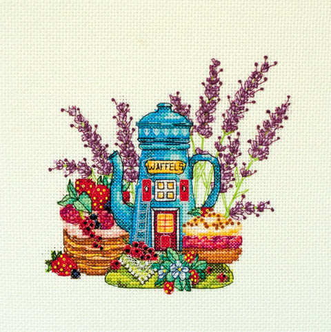 Siuvinėjimo kryželiu rinkinys Saldus rytas, PRECIOSA, 14ct, 15×14 cm