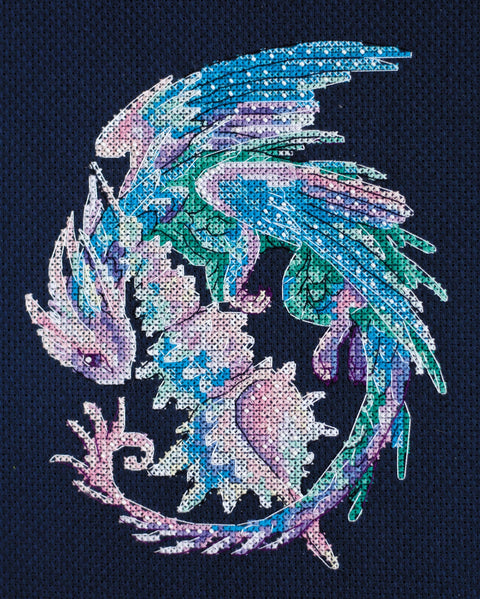 Siuvinėjimo kryželiu rinkinys Mažasis drakonas, 14 ct, PRECIOSA, 17,5×17,5 cm