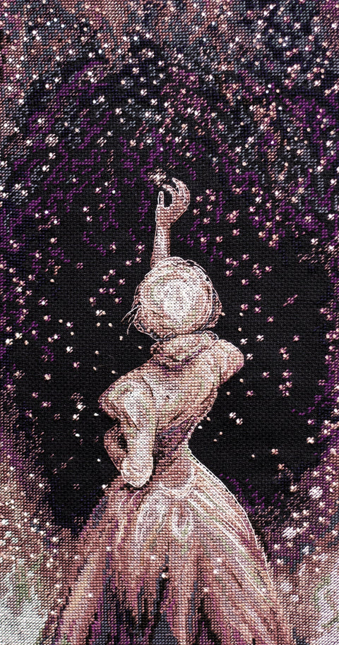 Siuvinėjimo kryželiu rinkinys Norų žvaigždė, juodas 14 ct, 20x38 cm