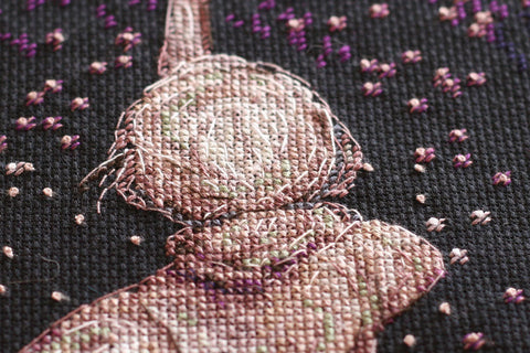 Siuvinėjimo kryželiu rinkinys Norų žvaigždė, juodas 14 ct, 20x38 cm