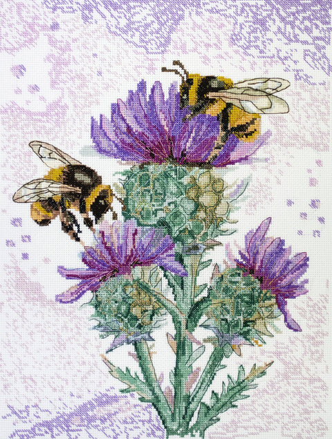 Siuvinėjimo kryželiu rinkinys „Nektaro medžioklė“ su karoliukais, 27×36 cm