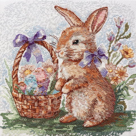 Siuvinėjimo kryželiu rinkinys su karoliukais „Švenčių paieškose“ 19x19 cm