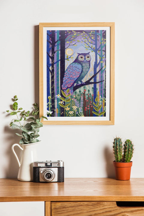Siuvinėjimo kryželiu rinkinys „Tankus miškas“, 28x43 cm, 14 ct, su karoliukais