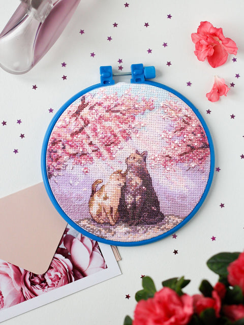 Siuvinėjimo kryželiu rinkinys Saulės spinduliai, 14 ct 15×15 cm su karoliukais