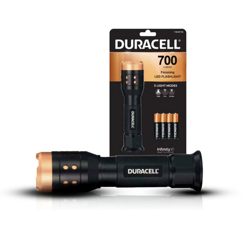 Duracell LED prožektorius 700 lm, fokusuojamas aliuminis žibintuvėlis