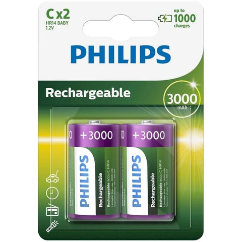 Philips HR14 C įkraunamos 3000 mAh baterijos, 2 vnt.