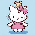 Tapyba Pagal Skaičius: „Hello Kitty su meškiuku“ 20x20 cm