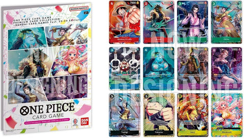 One Piece Bandai Premium kolekcinių kortų rinkinys su albumu (12 vnt.)