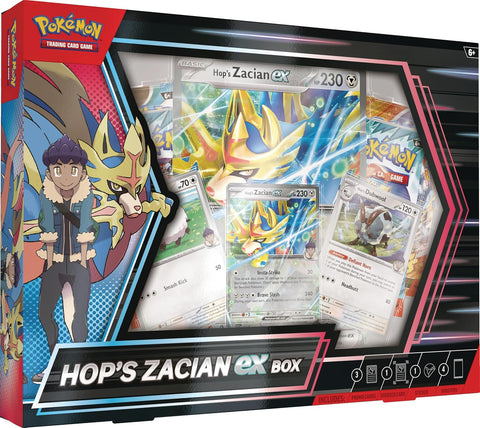 Pokémon TCG Hop'o Zacian ex dėžė (anglų) – promo korta, 4 pakeliai