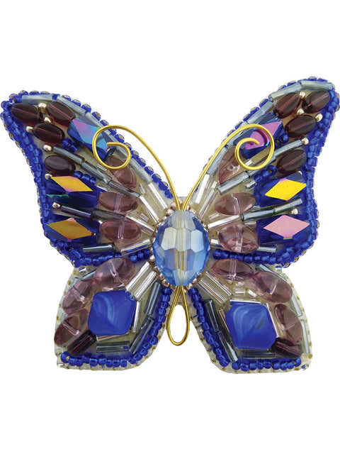 Karoliukų siuvinėjimo rinkinys brošei „Drugelis“, Preciosa 6×8 cm