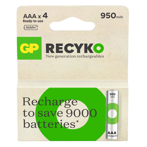 GP ReCyko AAA 950mAh įkraunamos NiMH baterijos 4 vnt