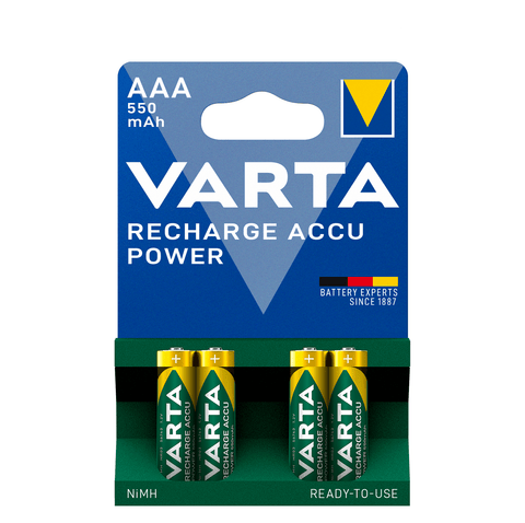 Varta AAA 550mAh įkraunamos baterijos, 4 vnt.