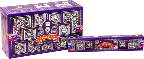 Smilkalai Purple Beauty violetinėse dėžutėse, komplekte didesnė ir siauresnė pakuotės, matomas ornamentinis dizainas ir etiketės