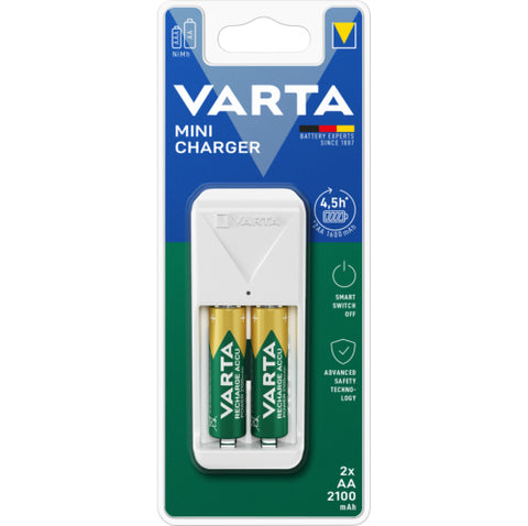 Varta Mini Charger 57656 NiMH baterijų įkroviklis su 2x AA