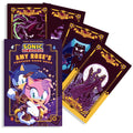 Amy Rose pranaščių kortų rinkinys, oficialus Sonic dizainas: violetinė dėžutė ir fanuotos iliustruotos kortos su skirtingomis arkano nugarėlėmis