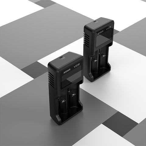 XTAR VC2 išmanus USB baterijų įkroviklis su LCD 18650/20700/21700