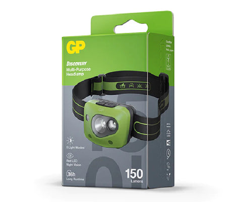 GP Discovery CH43 galvos žibintas 150 lm, IPX4, 5 režimai