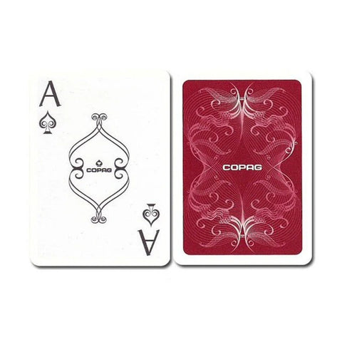 Copag Centennial raudonos plastikinės pokerio kortos, jumbo indeksas