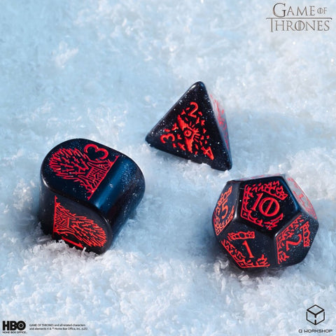 Game of Thrones Targaryen kauliukų rinkinys, juodi su raudona – Q-Workshop