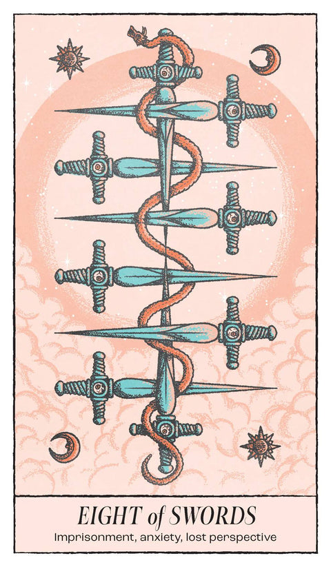 Crossed Destinies tarot kortos – Marselio stiliaus tamsi kaladė