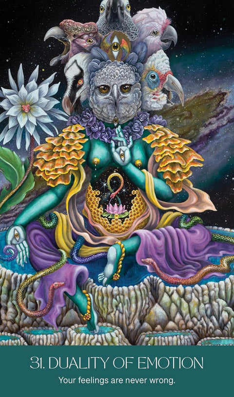 Unity Oracle orakulo kortos su anglišku gidu, 50 kortų, Blue Angel