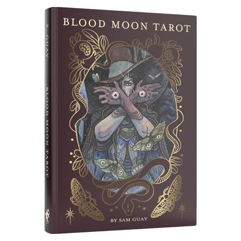 Blood Moon Tarot prabangi taro kaladė su knyga, 78 akvarelės kortos