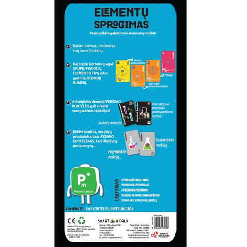 Chemijos STEM kortelių žaidimas „Elementų sprogimas“ lietuvių k.