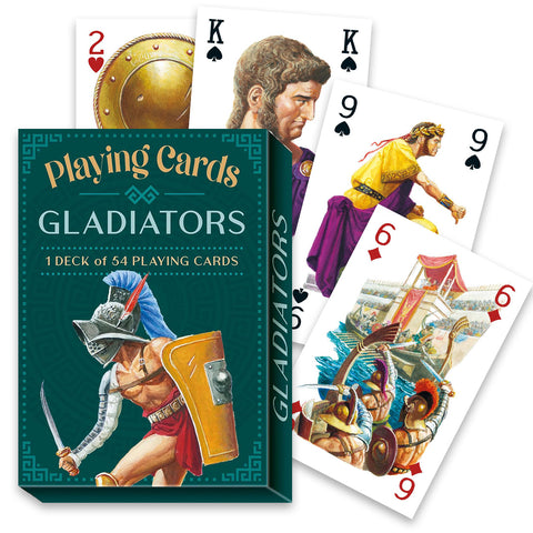 Gladiatoriai – iliustruotos žaidimų kortos, 54 vnt., pokeriui ir triukams