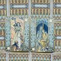 Tarot kortos Art Nouveau komplektas su dekoratyviais viršeliais (kortos Nr.24 ir Nr.23), žalsvai‑gelsvi atspalviai, vertikalus išdėstymas