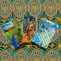 Tarot kortos (8–10 Lazdų), spalvotos RWS stiliaus kortos ant žalvarinio ornamentuoto fono, parduodamo komplekto variantas