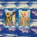 tarot kortos dviejų kortų išklotinė su Wunjo ir Gebo motyvais, akcentuotos saulės šešėliais