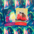 Orakulo kortos — dvi atverstos priekines kortos (Profusion of Color ir Feminine Inspiration), ryškūs dizainai pasirinkimui