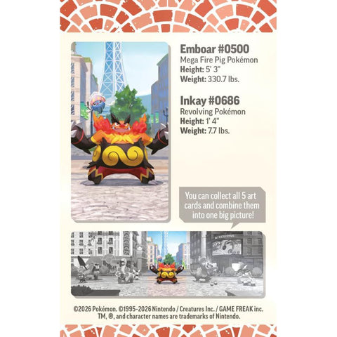 Pokémon TCG Lumiose City Mini Tin Emboar metalinė dėžutė (anglų k.)