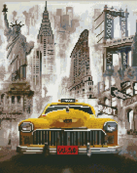 "New York" - Deimantinės mozaikos paveikslas ANT PORĖMIO