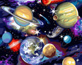 Tapyba Pagal Skaičius: „Kosminės planetos“ 40x50 cm