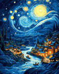 Tapyba Pagal Skaičius: „Naktinis miestas“ 40x50 cm
