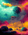 Tapyba Pagal Skaičius: „Spalvotas horizontas“ 40x50 cm