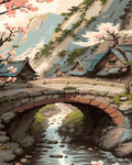 Tapyba Pagal Skaičius: „Japoniško tilto kaimo vaizdas“ 40x50 cm