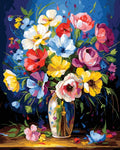 Tapyba Pagal Skaičius: „Ryški bijūnų sodo kompozicija“ 40x50 cm