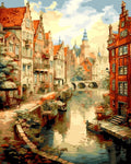 Tapyba Pagal Skaičius: „Senamiesčio kanalo gatvė“ 40x50 cm