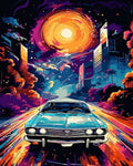 Tapyba Pagal Skaičius: „Retro automobilio nuotykis“ 40x50 cm