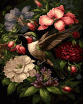 Tapyba Pagal Skaičius: „Kolibris žydinčiame sode“ 40x50 cm