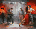Tapyba Pagal Skaičius: „Romantiškas tango šokis naktį“ 40x50 cm