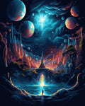 Tapyba Pagal Skaičius: „Fantastinis planetų slėnis“ 40x50 cm