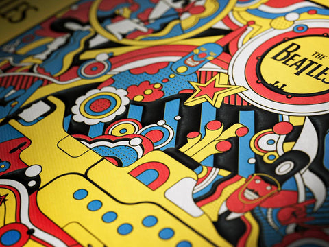 The Beatles Yellow Submarine 1000 detalių dėlionė – ryški fanams